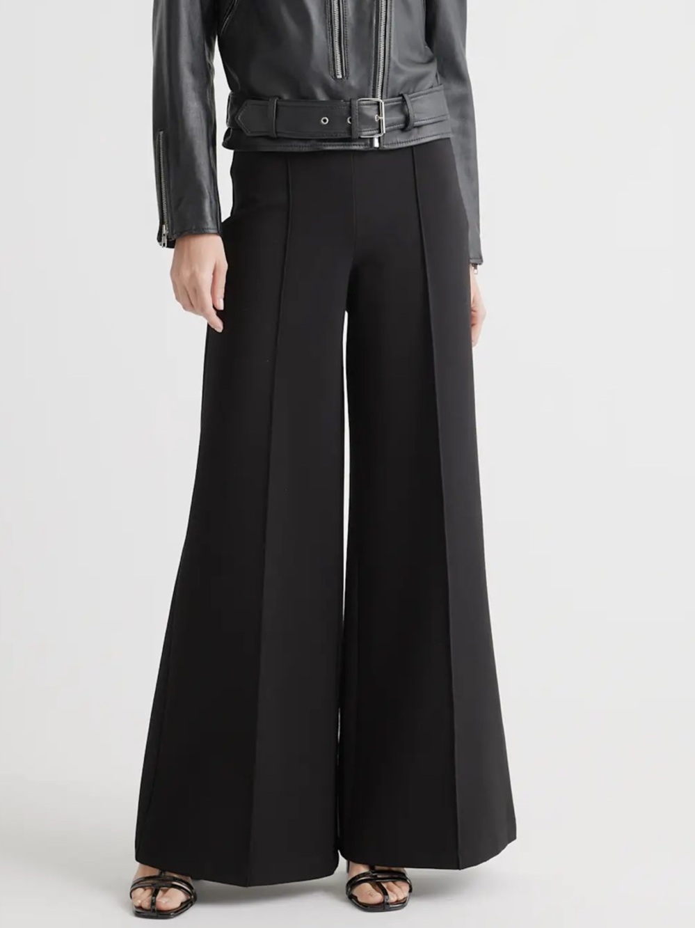 Quince NWT  black wide leg ponte wide leg pant size XL